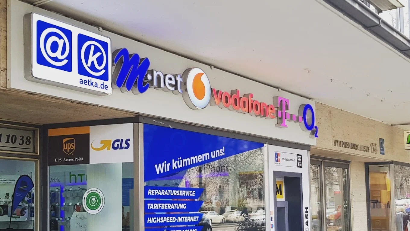 Beschilderung des Handy Shops